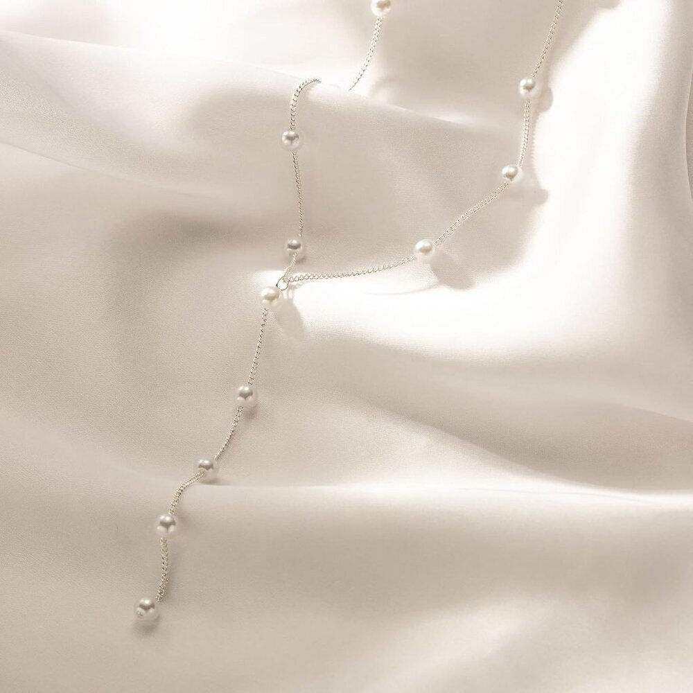 ⚡Pearl Necklace for Women 14K Gold plated White Silver plated Dainty accessories - Picture 6 of 7